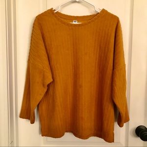 Nice & comfortable Old Navy yellow mustard 3/4 blouse, size large.